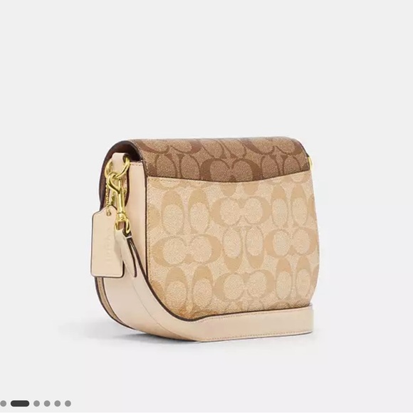 Coach Morgan Saddle Bag In Blocked Signature Canvas - Picture 2 of 8
